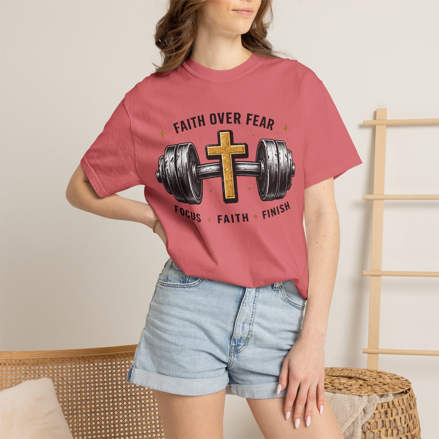 Faith Over Fear T-Shirt – Christian Workout Tee (Focus • Faith • Finish)