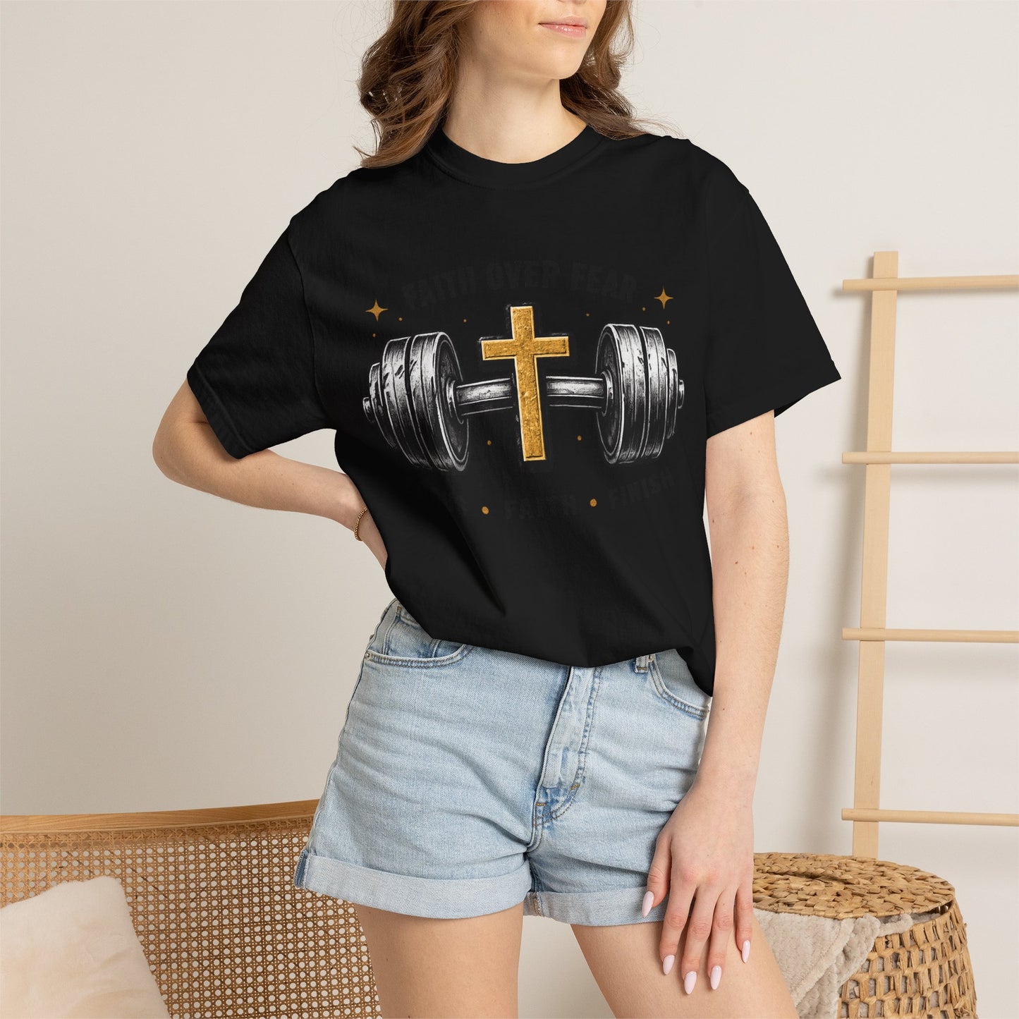 Faith Over Fear T-Shirt – Christian Workout Tee (Focus • Faith • Finish)