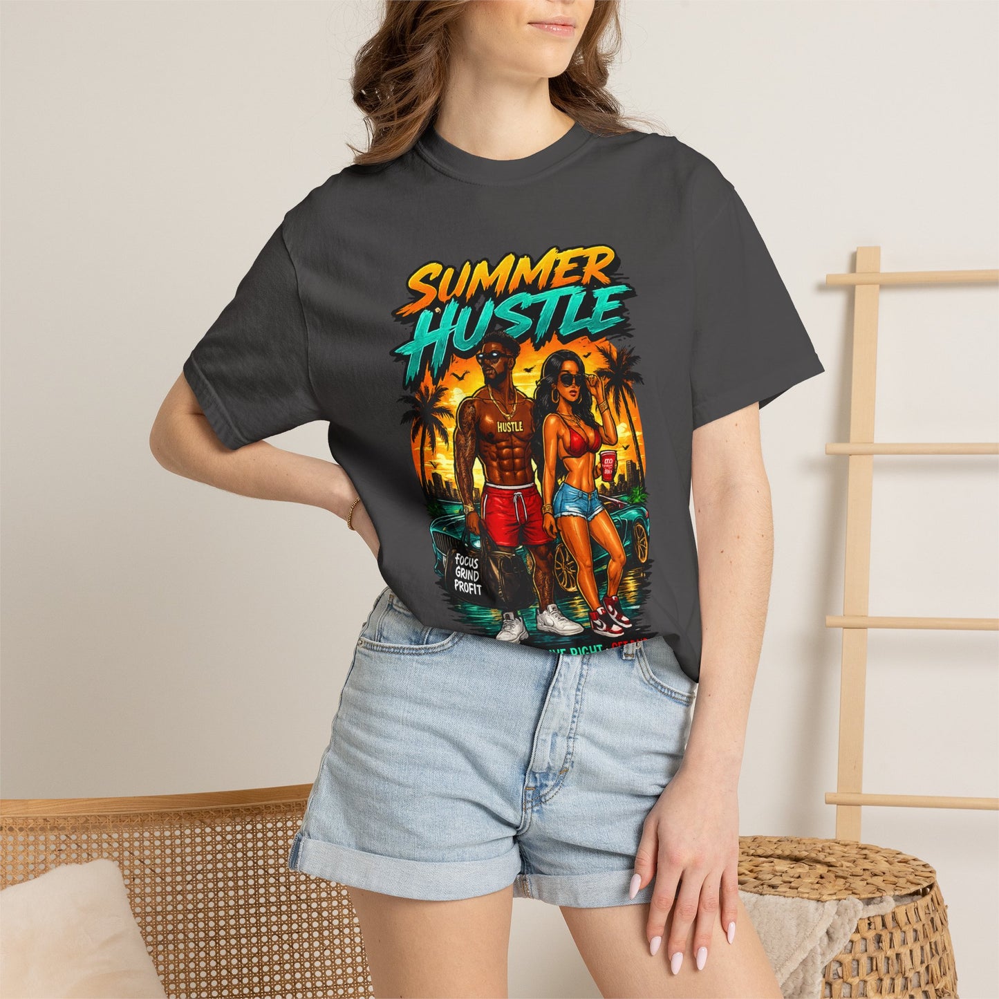 Summer Hustle Graphic T-Shirt — "Legal Money Only" Retro Beach Streetwear