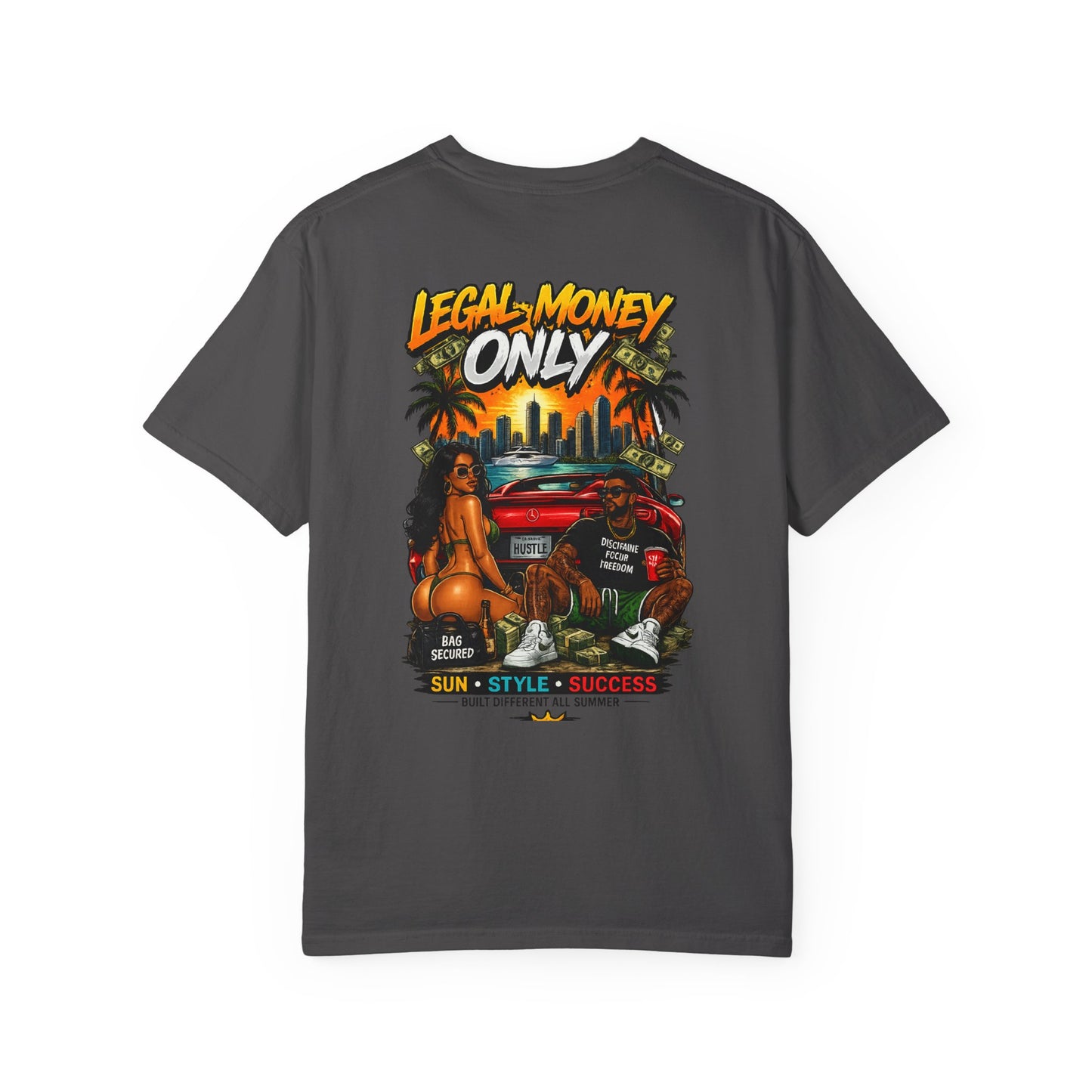 Summer Hustle Graphic T-Shirt — "Legal Money Only" Retro Beach Streetwear