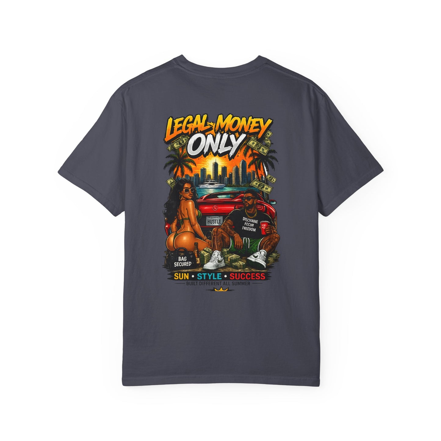Summer Hustle Graphic T-Shirt — "Legal Money Only" Retro Beach Streetwear