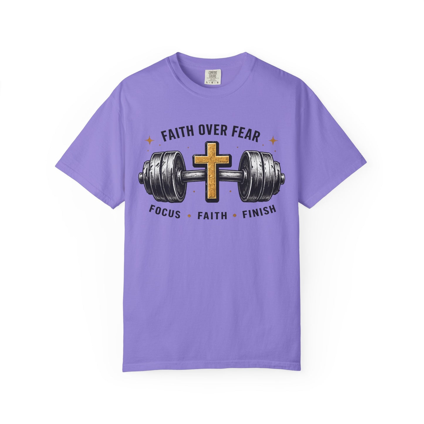 Faith Over Fear T-Shirt – Christian Workout Tee (Focus • Faith • Finish)