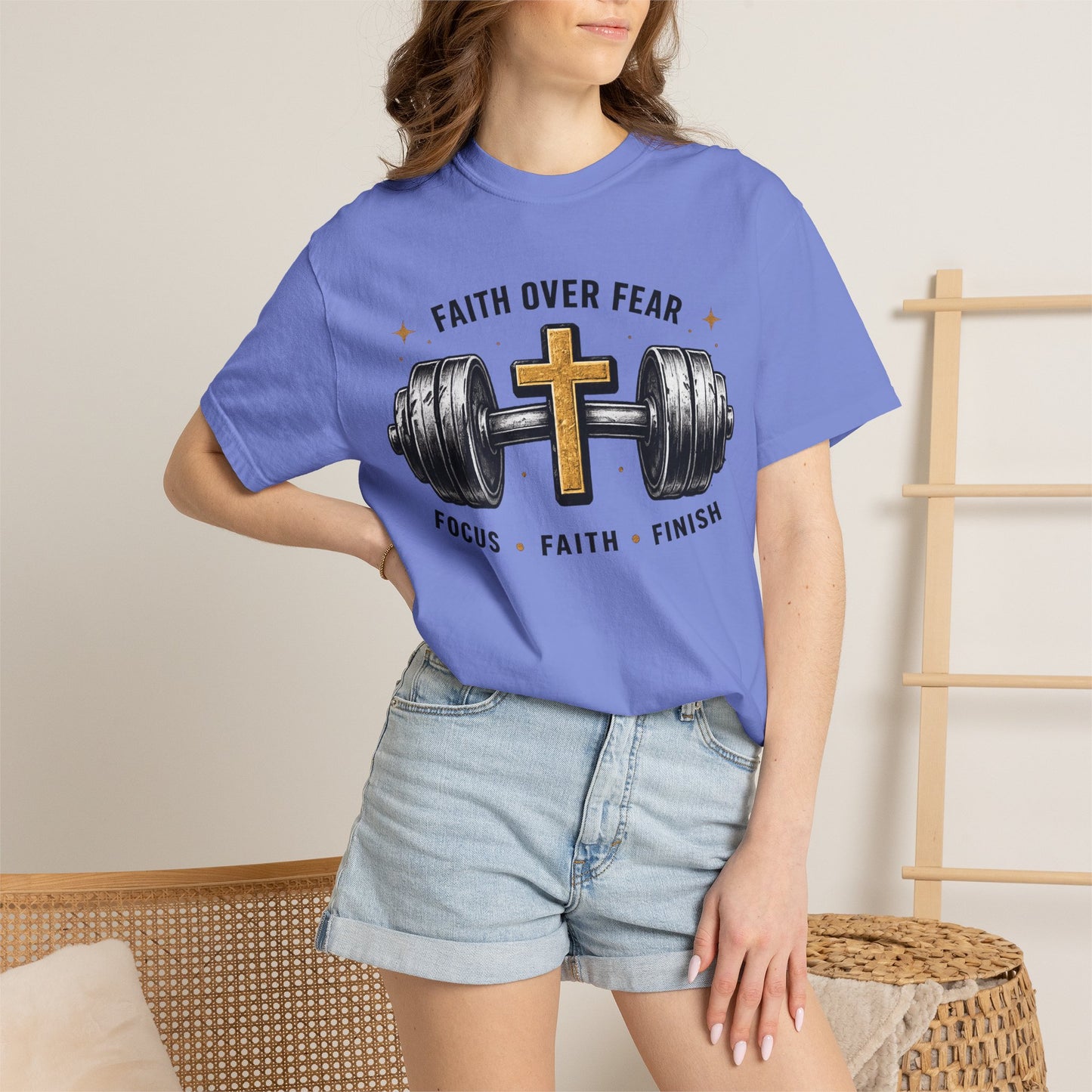 Faith Over Fear T-Shirt – Christian Workout Tee (Focus • Faith • Finish)