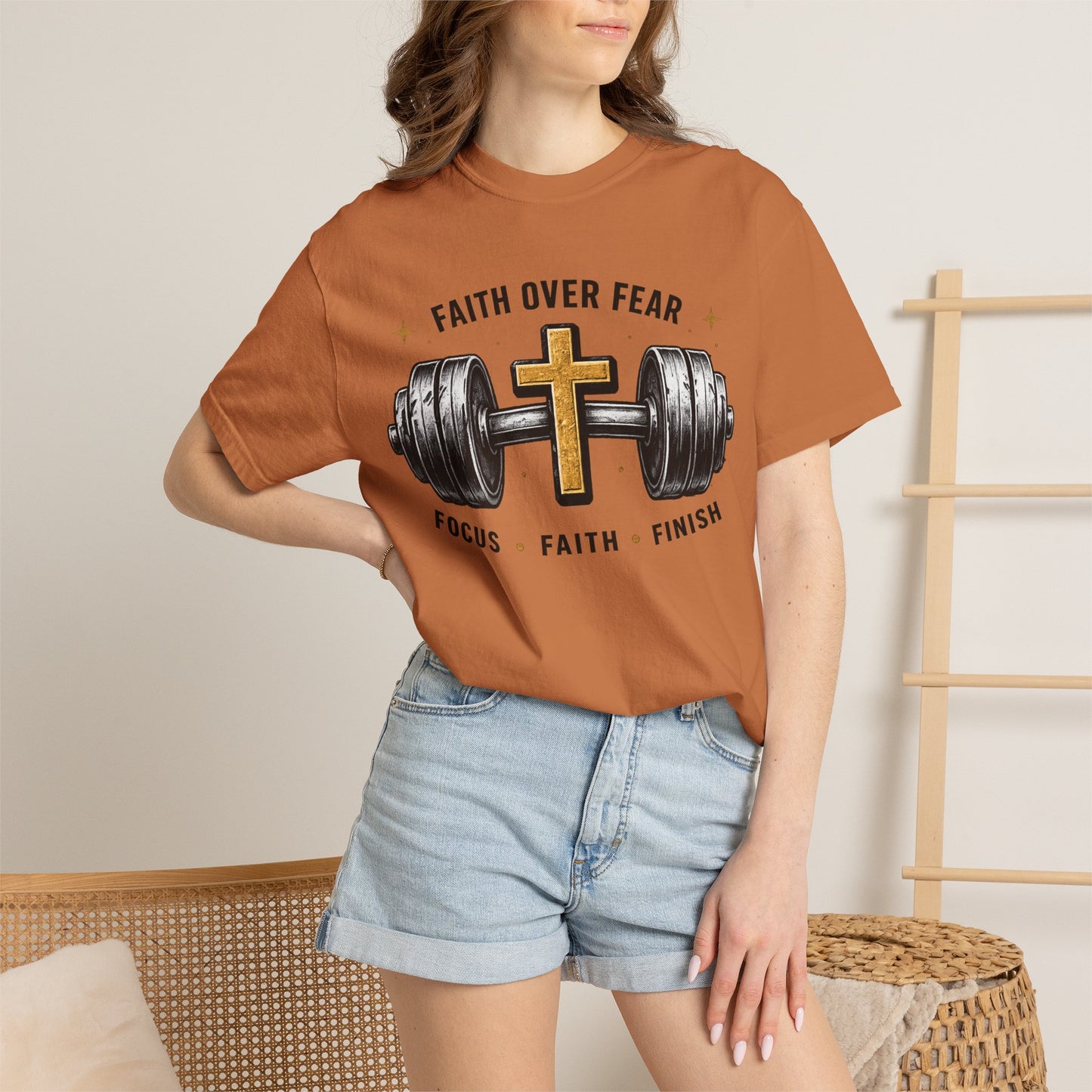 Faith Over Fear T-Shirt – Christian Workout Tee (Focus • Faith • Finish)