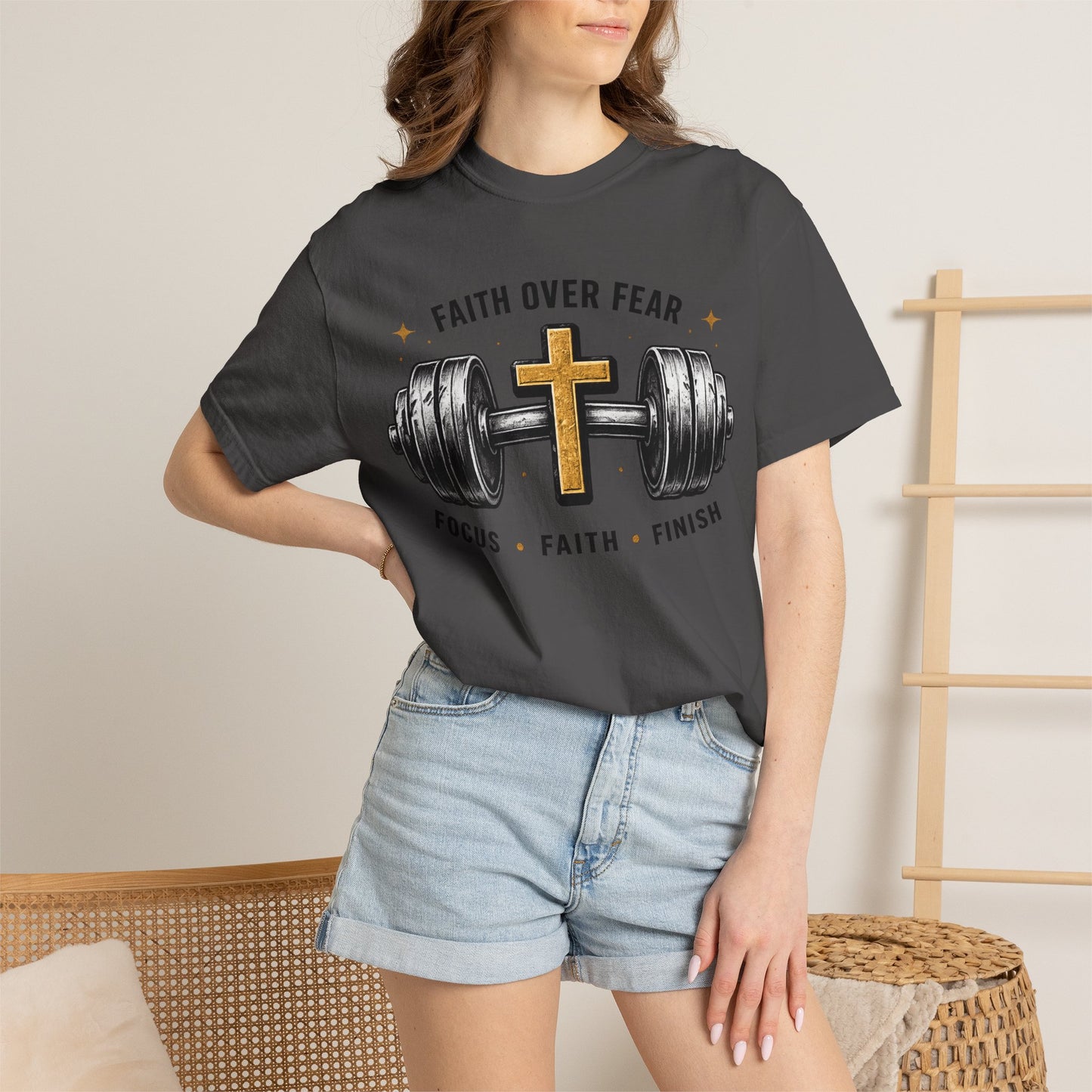 Faith Over Fear T-Shirt – Christian Workout Tee (Focus • Faith • Finish)