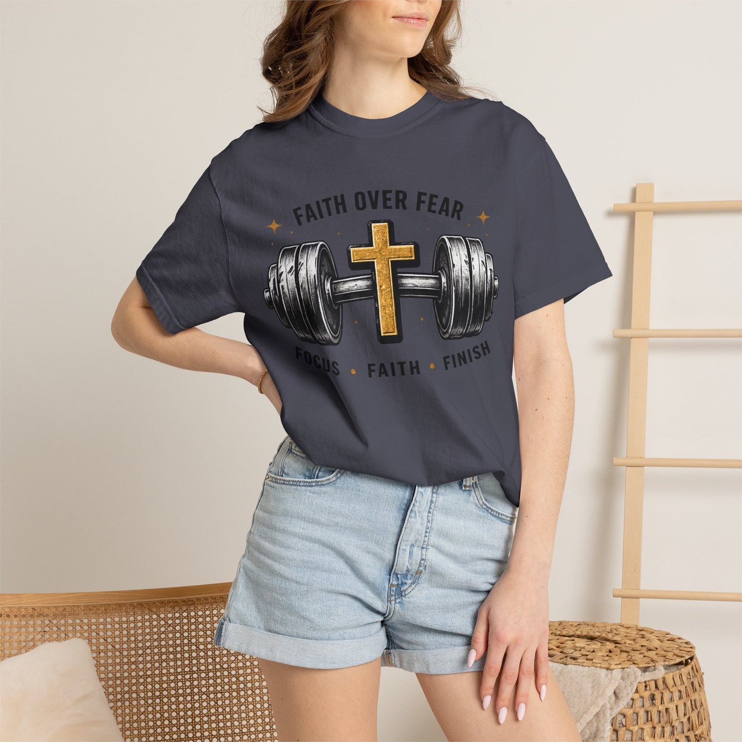 Faith Over Fear T-Shirt – Christian Workout Tee (Focus • Faith • Finish)