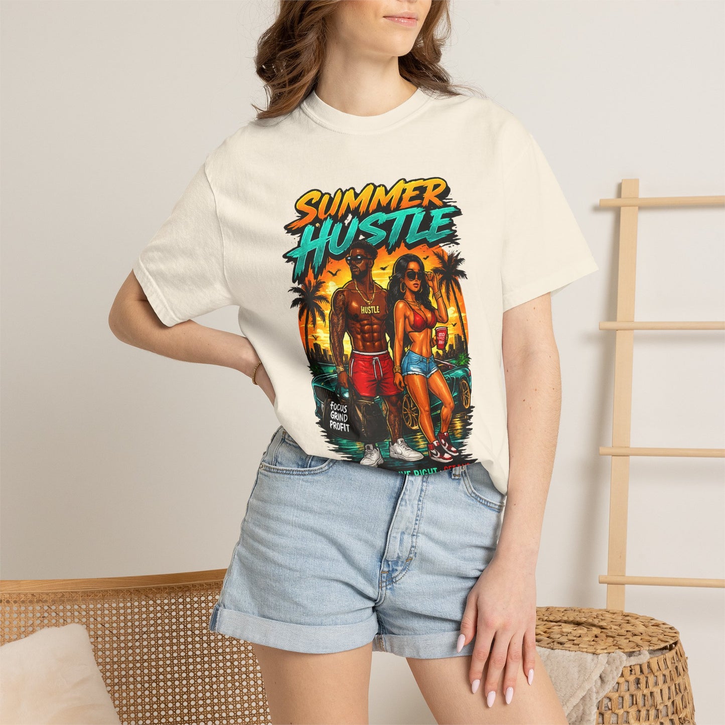 Summer Hustle Graphic T-Shirt — "Legal Money Only" Retro Beach Streetwear