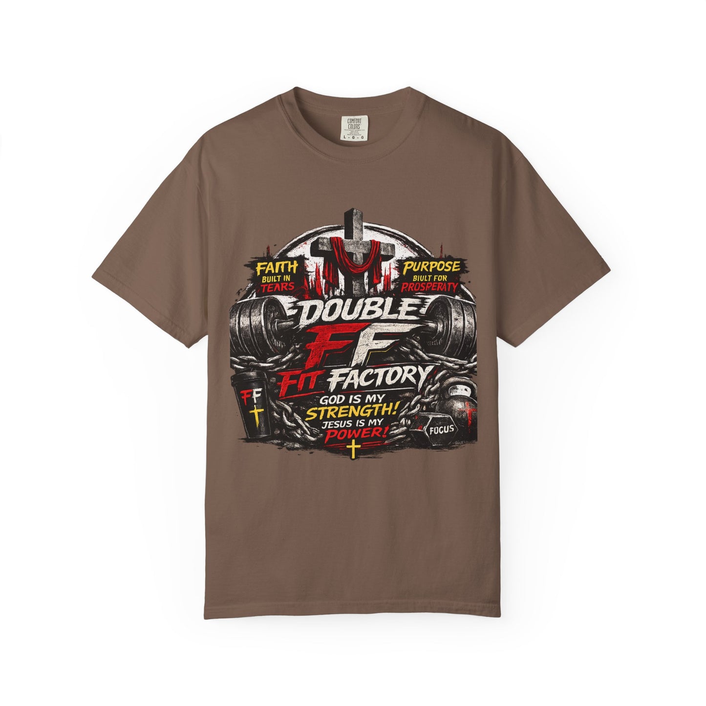 Fitness Tee — "Double F Fit Factory" Strength & Faith Gym T-Shirt