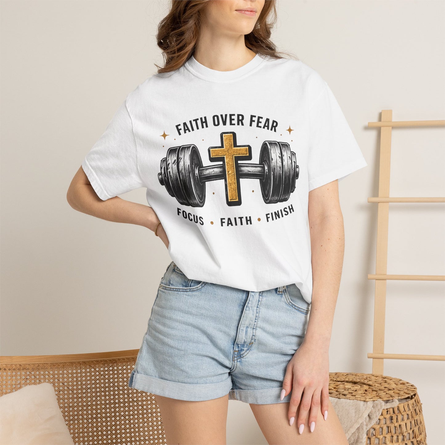 Faith Over Fear T-Shirt – Christian Workout Tee (Focus • Faith • Finish)