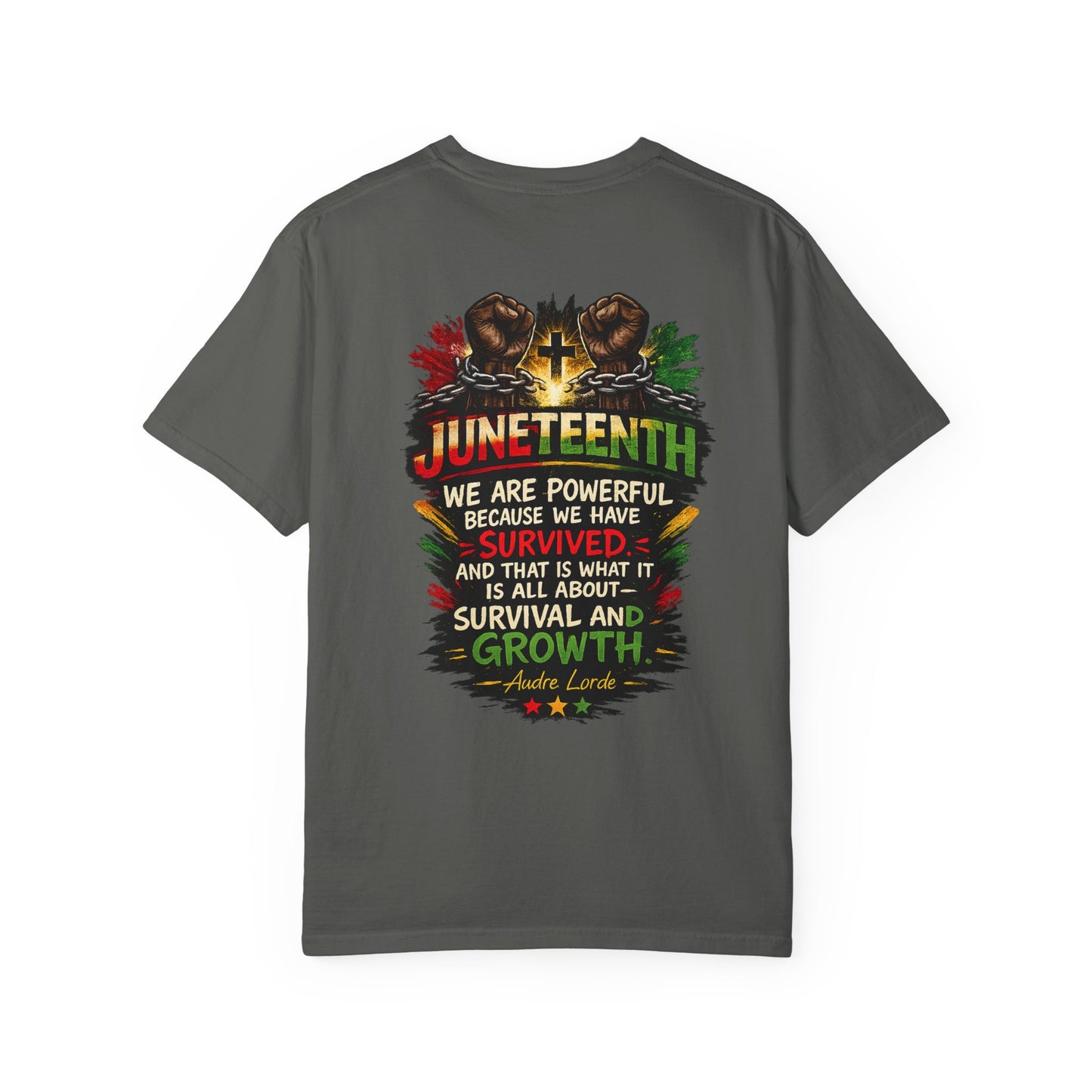 Juneteenth T-Shirt – "We Are Powerful Because We Have Survived" Graphic Tee