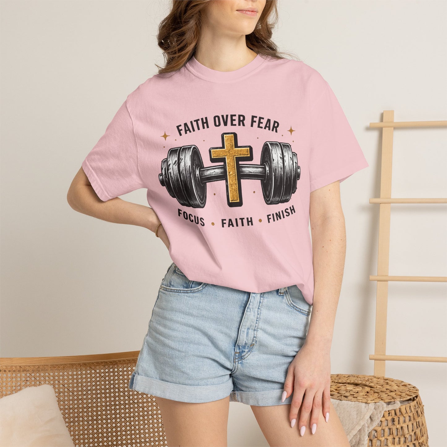 Faith Over Fear T-Shirt – Christian Workout Tee (Focus • Faith • Finish)