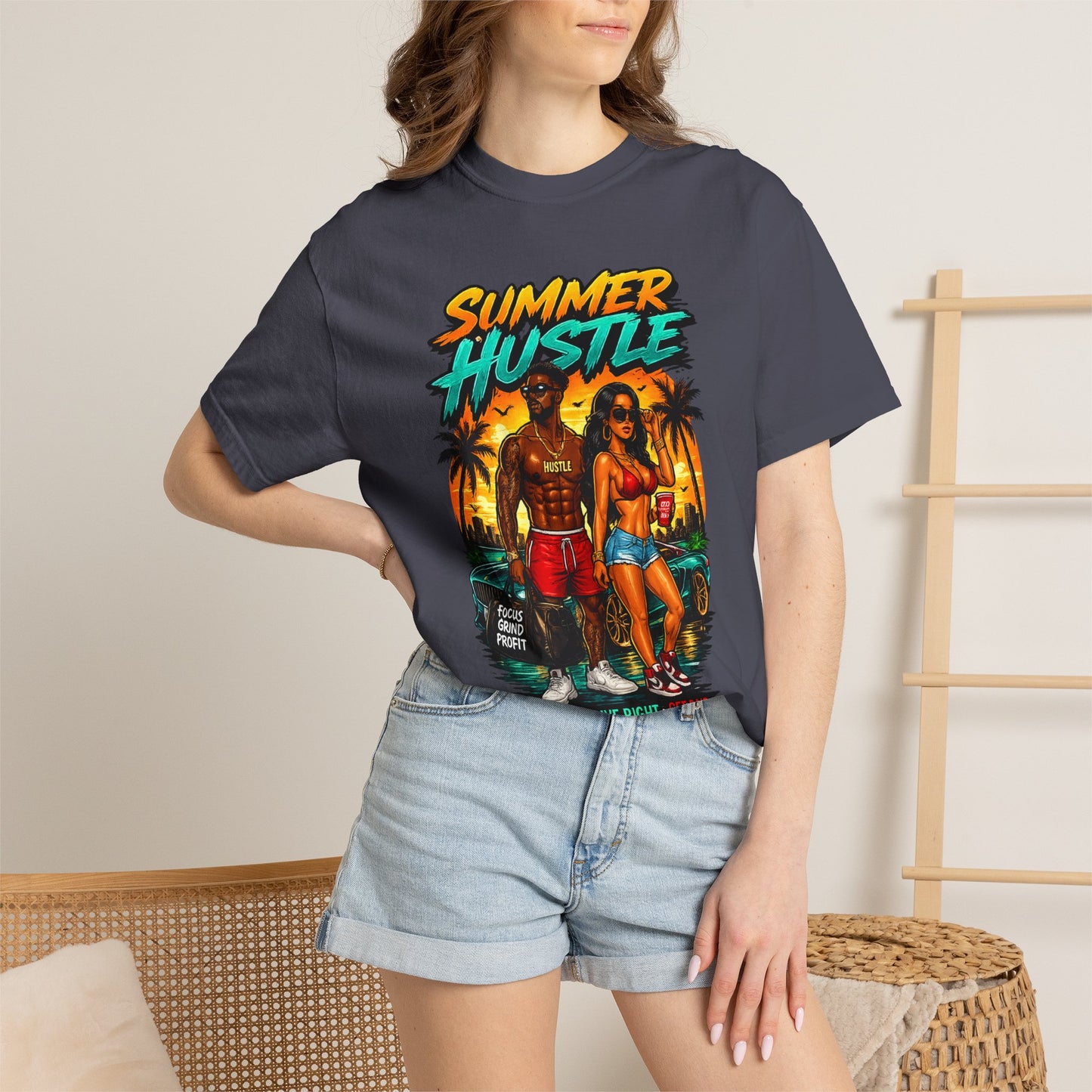 Summer Hustle Graphic T-Shirt — "Legal Money Only" Retro Beach Streetwear