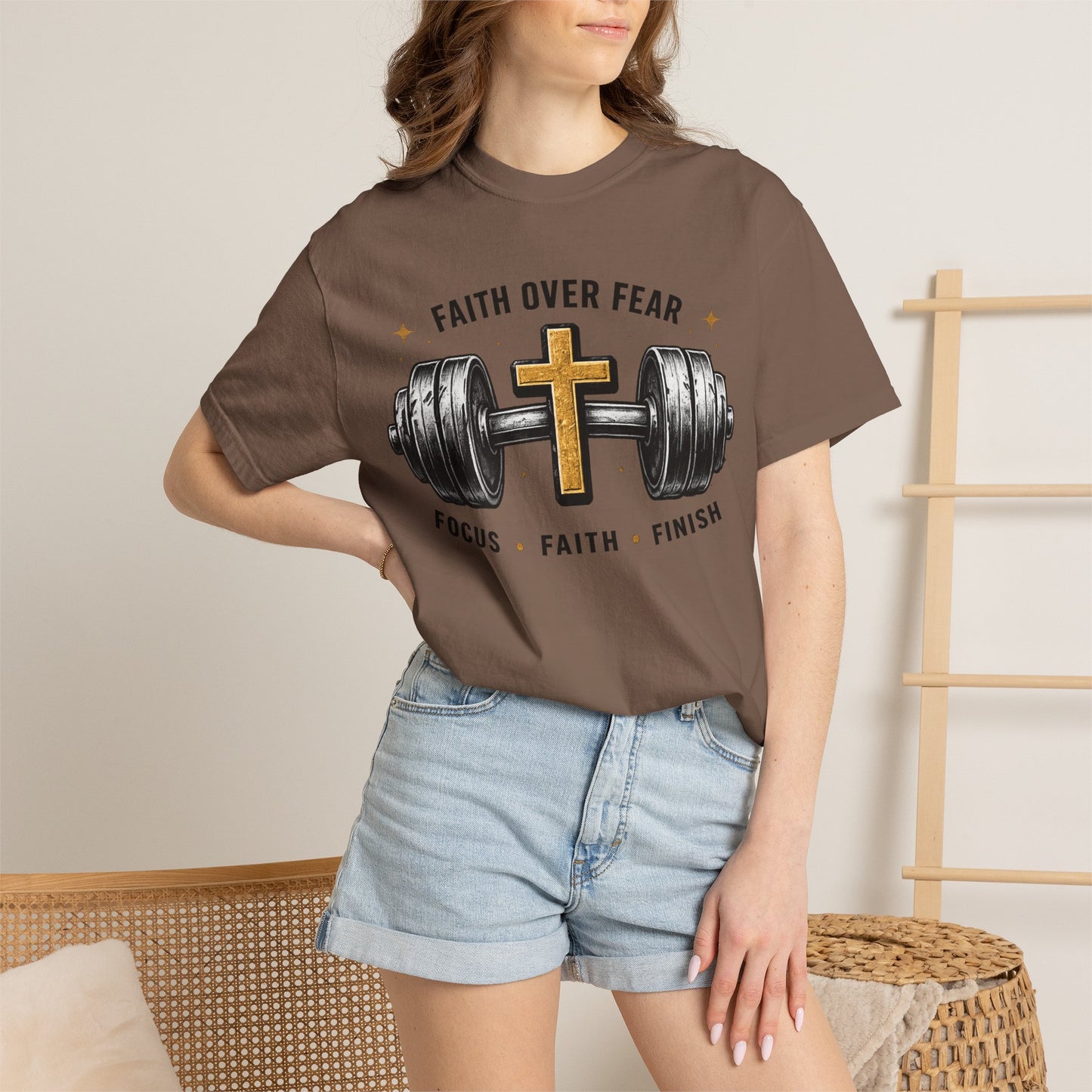 Faith Over Fear T-Shirt – Christian Workout Tee (Focus • Faith • Finish)