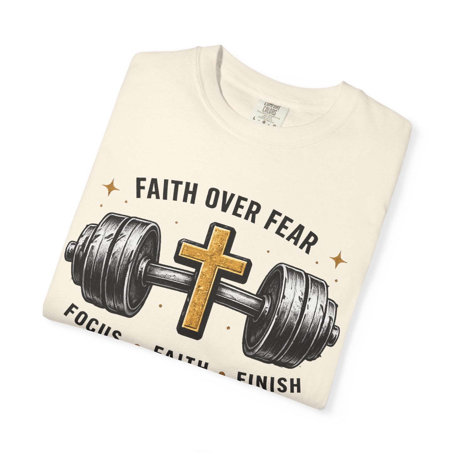 Faith Over Fear T-Shirt – Christian Workout Tee (Focus • Faith • Finish)