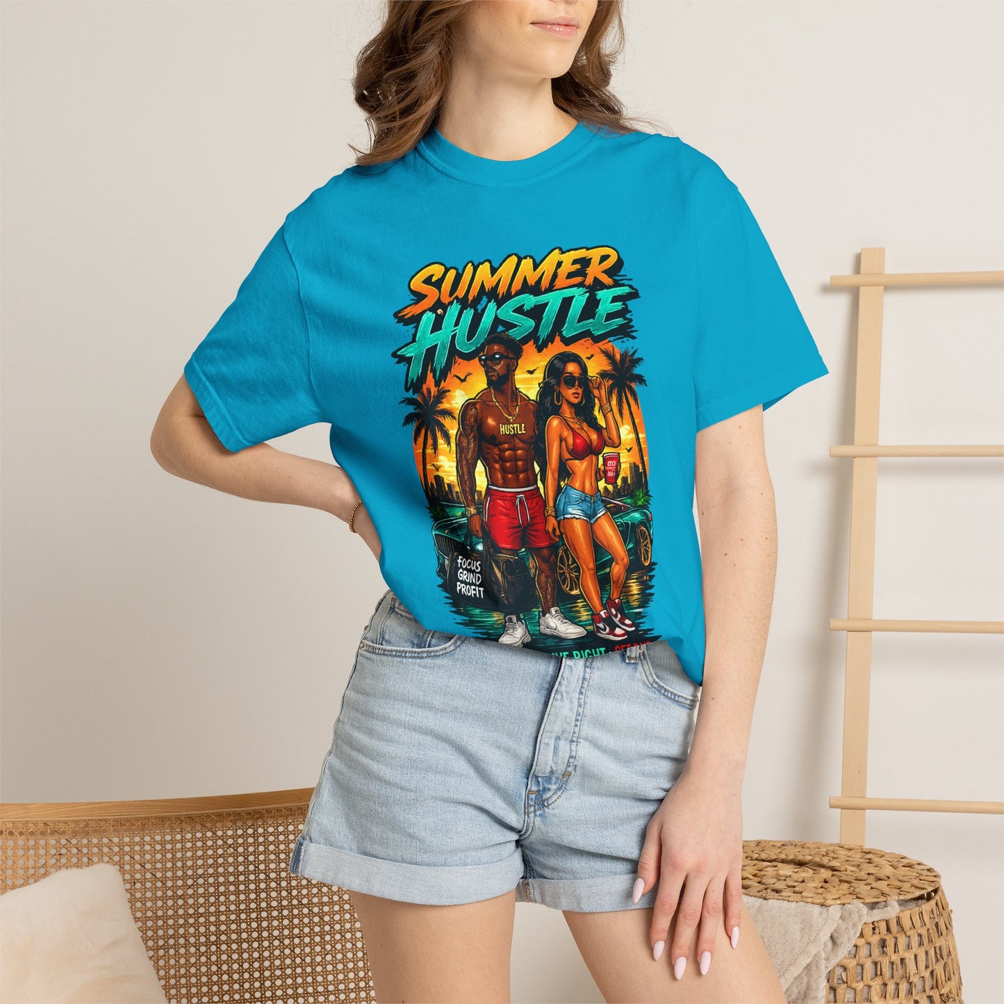 Summer Hustle Graphic T-Shirt — "Legal Money Only" Retro Beach Streetwear