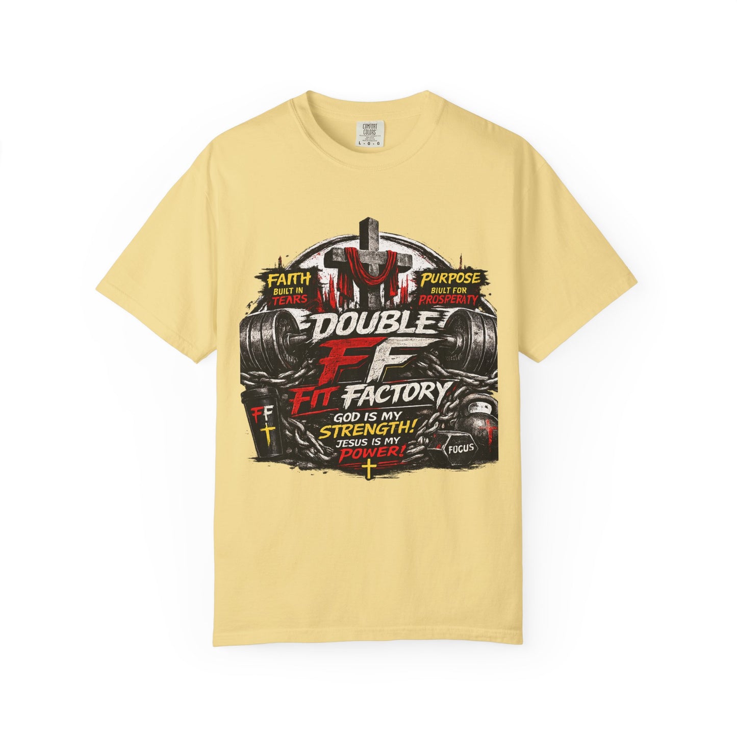 Fitness Tee — "Double F Fit Factory" Strength & Faith Gym T-Shirt