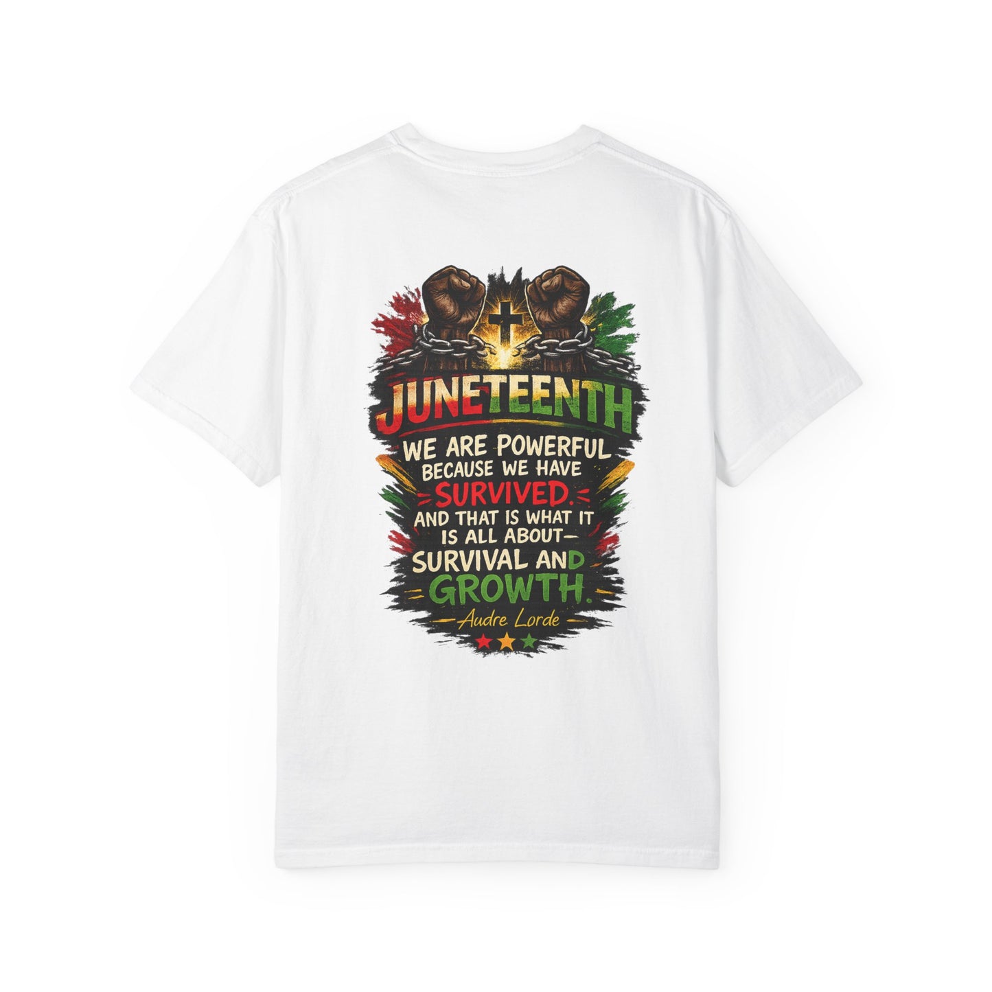 Juneteenth T-Shirt – "We Are Powerful Because We Have Survived" Graphic Tee
