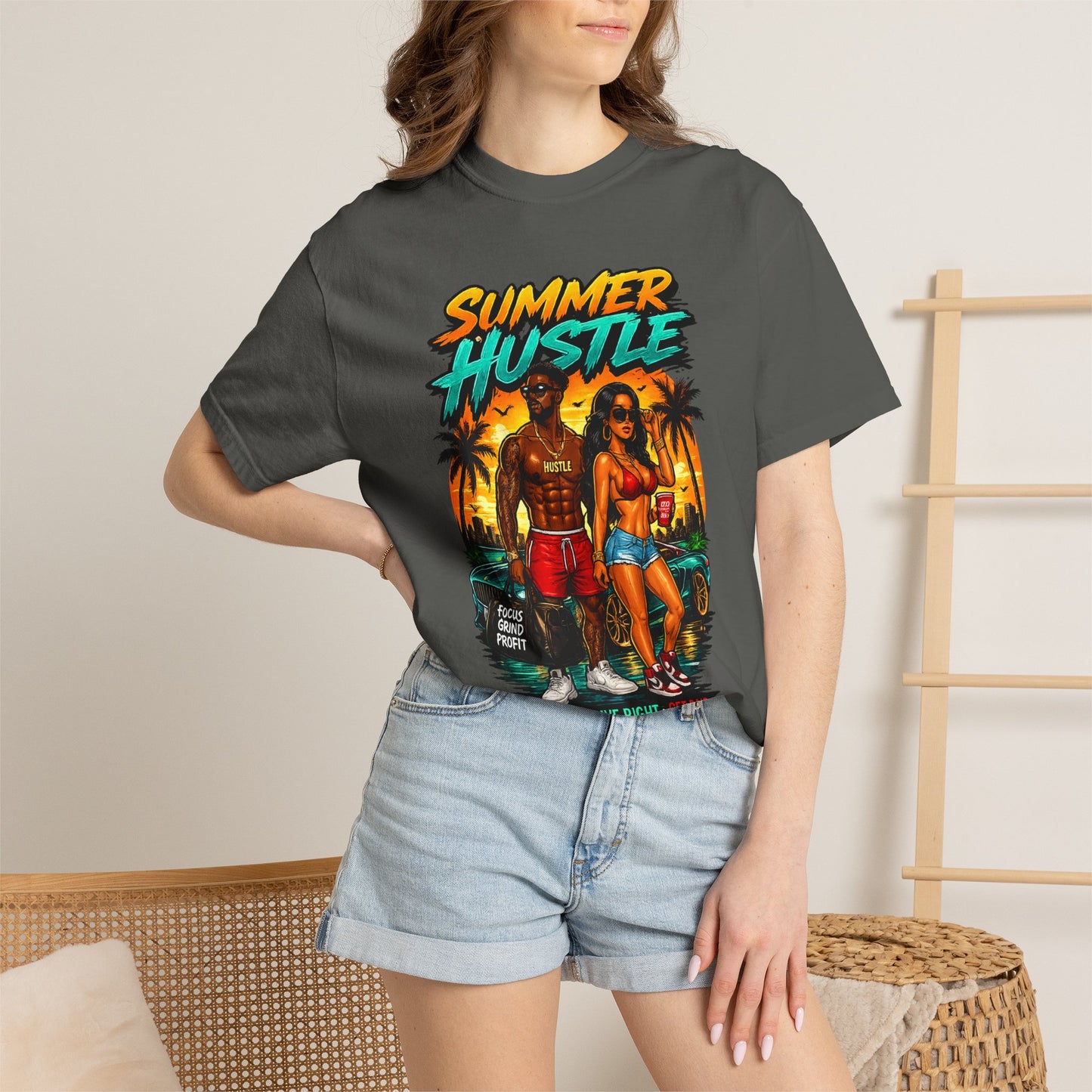 Summer Hustle Graphic T-Shirt — "Legal Money Only" Retro Beach Streetwear