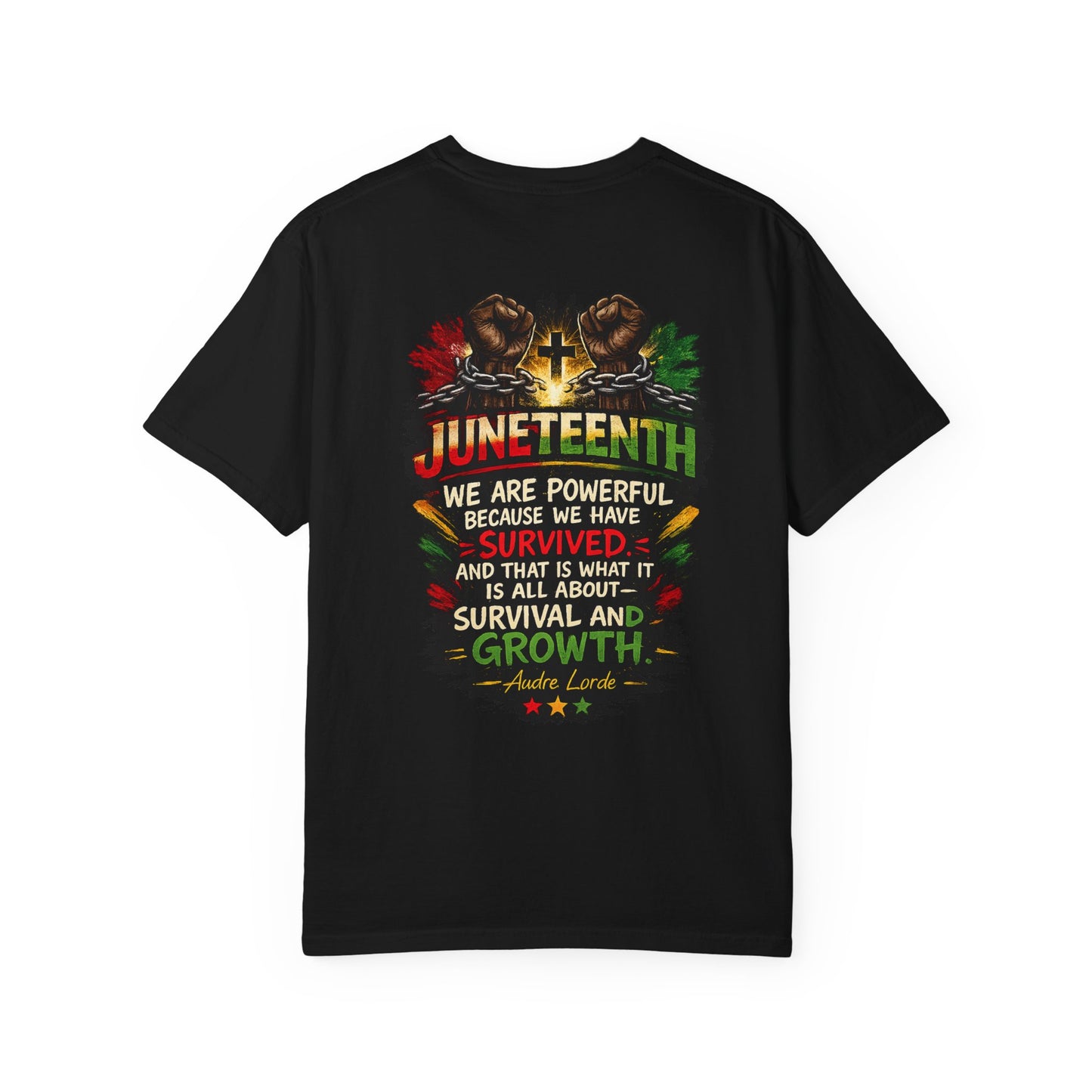 Juneteenth T-Shirt – "We Are Powerful Because We Have Survived" Graphic Tee